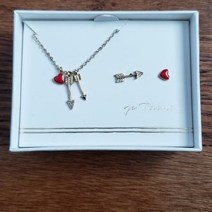 Petits bijoux heart and arrow necklace and earring